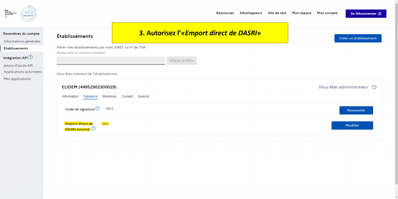 3. Autoriser impérativement l'emport direct de DASRI