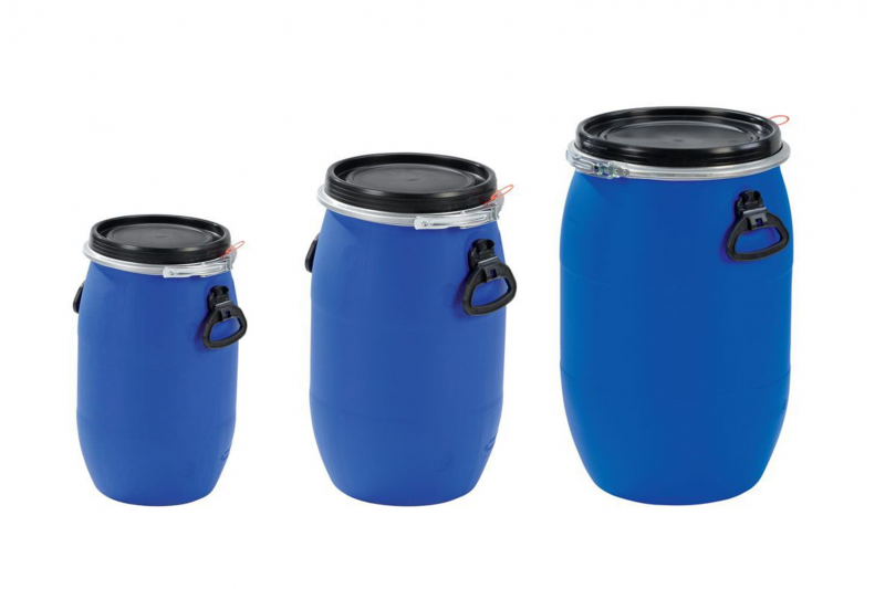 Fourniture de futs cylindrique bleu PEhd pour déchets chimiques autour de Montpellier