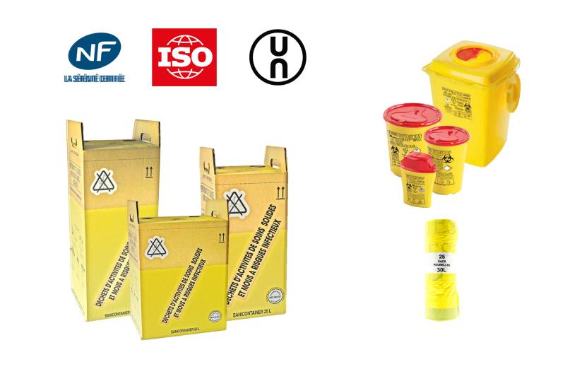 OPCT, boites à aiguilles, etc... Elidem vous fournis toute une gamme de conteneurs adaptés à votre activité